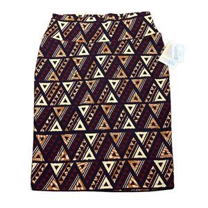 NWT LuLaRoe Black And Tan Geometric Print Straight Cassie Skirt, Size S, NWT
